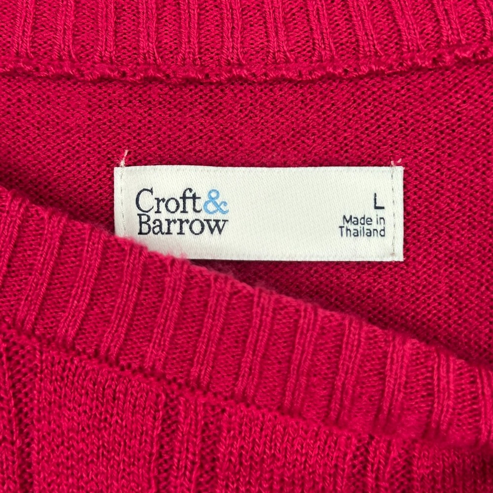 Lot of 2 - Croft & Barrow Women's L Sweaters Cable Knit Long Sleeve Blue Pink - Picture 12 of 16